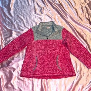 Soft pink and grey sherpa